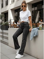 Jeansy damskie z wysokim stanem szare FashionStreet UY2991 Jeansy damskie z wysokim stanem szare FashionStreet UY2991
