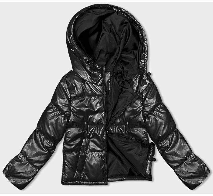 Krátká černá dámská oversize bunda model 21246262 - J.STYLE
