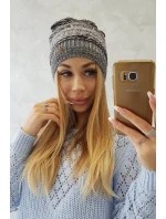 Čiapka s fleecom Patrycja K254 čierna+sivá