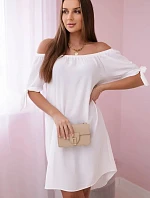 Šaty viazané na rukávy biele