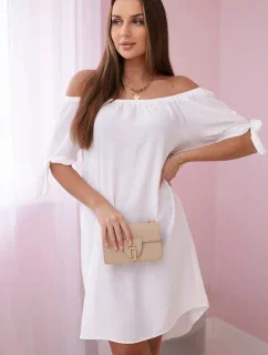 Šaty vázané na rukávech bílé