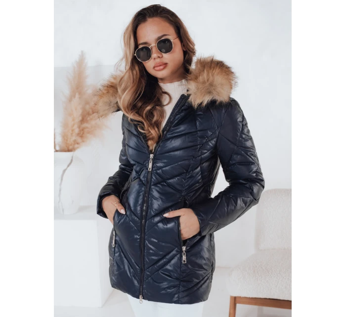 Dámska prešívaná zimná bunda SOLARIS navy blue FashionStreet TY4009 Dámska prešívaná zimná bunda SOLARIS navy blue FashionStreet TY4009