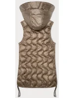 Tmavě béžová dámská vesta s ozdobným prošíváním model 20829999 - S'WEST