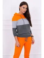 Oranžová+sivá farebná pruhovaná sada