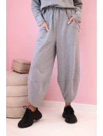 Bavlněná mikina kalhoty set šedá melanž
