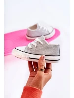 Dziecięce Trampki Wiązane Srebrne Wella