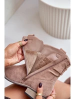 Ocieplane Botki Z Marszczeniem Na Niskim Obcasie Beżowe Elletinnia Ocieplane Botki Z Marszczeniem Na Niskim Obcasie Beżowe Elletinnia