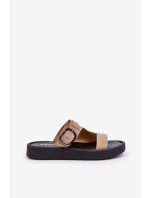 Dámské Semišové Pantofle Na Platformě Béžové model 21682483 - Zazoo