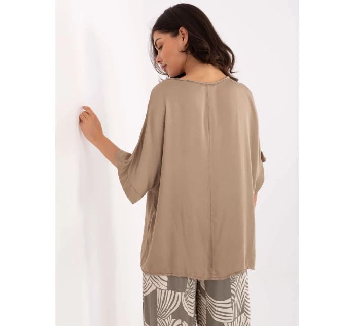 Bluzka TW BZ BI model 21191022 beżowy - FPrice Bluzka TW BZ BI model 21191022 beżowy - FPrice