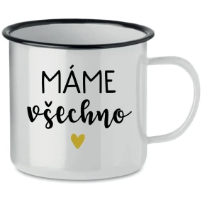 MÁME VŠECHNO - bílý plecháček 350 ml