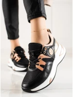 Výborné dámské tenisky černé bez podpatku Výborné dámské tenisky černé bez podpatku