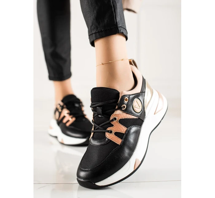 Výborné dámské tenisky černé bez podpatku Výborné dámské tenisky černé bez podpatku