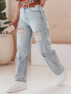 Dámske džínsové nohavice s opaskom BAGGINOVA blue FashionStreet UY2683