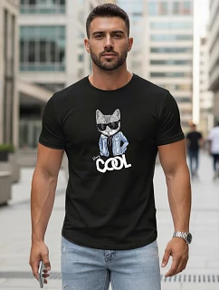 Pánske tričko Stay COOL s potlačou čierne FashionStreet NX5018R