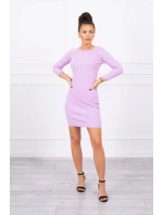 Šaty s ozdobnými knoflíky fialové