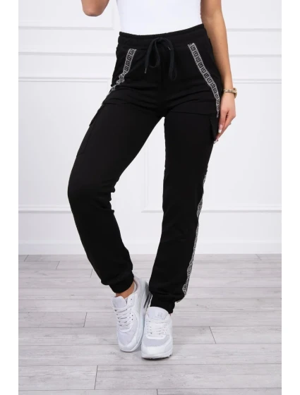 Bavlnené nohavice cargo čierne