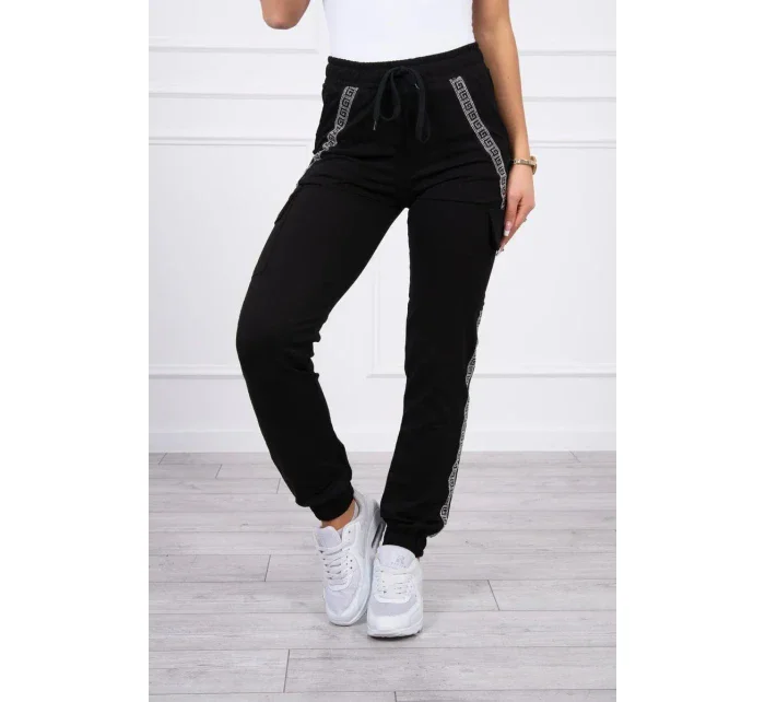 Bavlnené nohavice cargo čierne