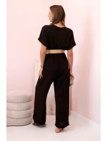 Kombinéza s ozdobným pásom hnedá Kombinéza s ozdobným pásom hnedá