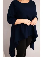 Dámska bavlnená tunika v nadmernej veľkosti s asymetrickým strihom Garnet