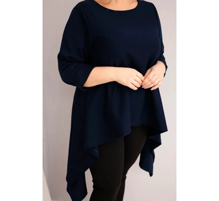 Dámska bavlnená tunika v nadmernej veľkosti s asymetrickým strihom Garnet