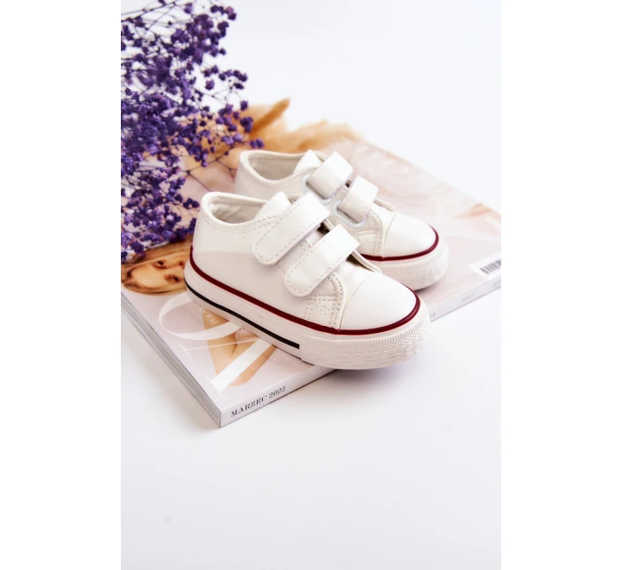 Dětské Kůže tenisky se suchým zipem Bílé model 21578871 - Boto