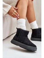 Dámské Sněhule Na Platformě Z Eko Semiše Černé model 21673043 - EVENTO