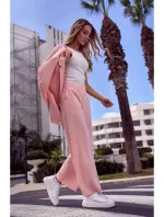 Dámske spoločenské nohavice M570 ružové - Moe