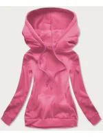 Tmavě růžová dámská tepláková mikina model 18340719 - J.STYLE Tmavě růžová dámská tepláková mikina model 18340719 - J.STYLE
