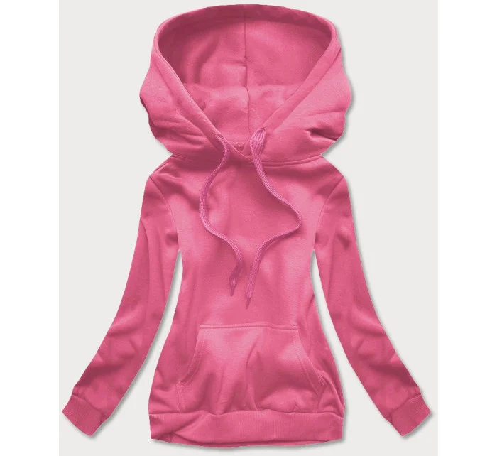 Tmavě růžová dámská tepláková mikina model 18340719 - J.STYLE Tmavě růžová dámská tepláková mikina model 18340719 - J.STYLE