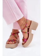 Skórzane Sandały Damskie Maciejka 06990-39 Multikolor