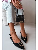 Dámske sandále na nízkom podpätku s ozdobou Black Sparkle Dámske sandále na nízkom podpätku s ozdobou Black Sparkle