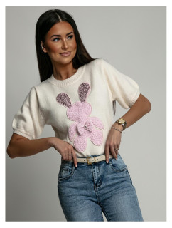 Béžový dámsky sveter s králikom