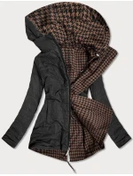 Hnedo-čierna obojstranná dámska bunda (W506) - Goodlooking