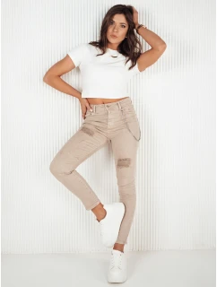 Dámské džínové kalhoty tmavě béžové Dstreet model 21972776 - FashionStreet