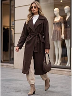 Płaszcz damski z paskiem brązowy model 22349673 - FashionStreet