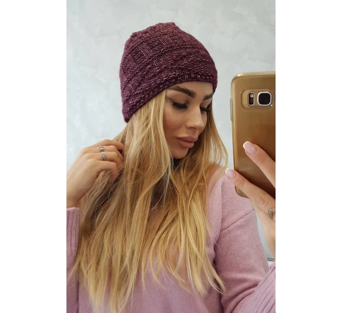 Fleecová čiapka Edyta K298 tmavo fialová Fleecová čiapka Edyta K298 tmavo fialová