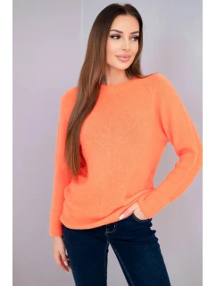 Dámsky detský sveter z alpaky s dlhými rukávmi oranžový