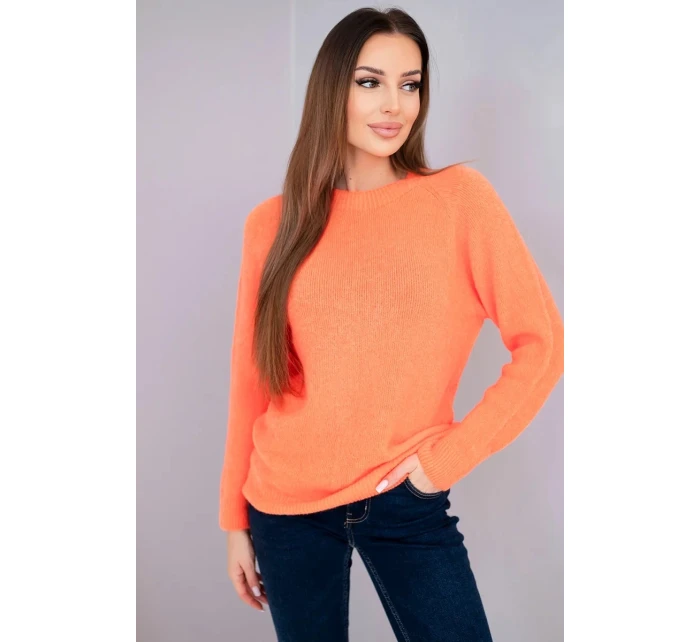 Dámsky detský sveter z alpaky s dlhými rukávmi oranžový Dámsky detský sveter z alpaky s dlhými rukávmi oranžový