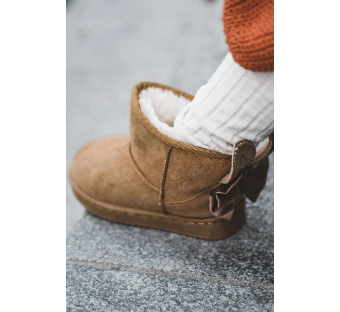 Dziewczęce Ocieplane Śniegowce Z Kokardkami Camel Meriva Dziewczęce Ocieplane Śniegowce Z Kokardkami Camel Meriva