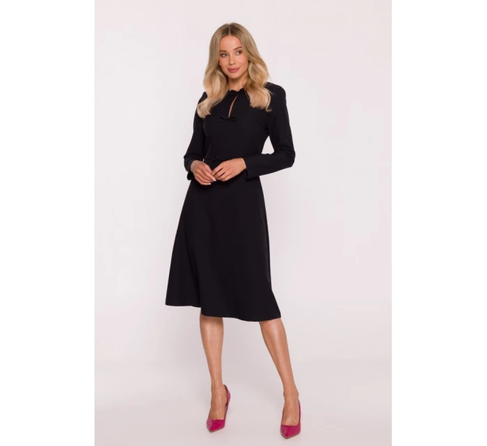 model 21319063 Šaty s mašlí černé - STYLOVE