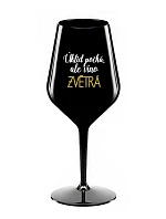 ČISTENIE POČKÁ, ALE VÍNO VYHRAJE - čierny nerozbitný pohár na víno 470 ml
