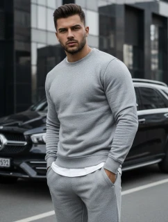 Pánská hladká šedá mikina model 21962003 - Dstreet