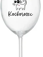 JSEM KOČKONALÁ. KOČKOROŽEC - čirá sklenice na víno 350 ml