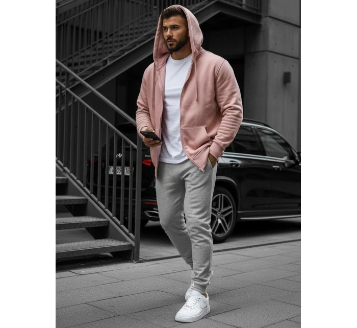 Pánská mikina s kapucí růžová Dstreet model 21962660 - FashionStreet Pánská mikina s kapucí růžová Dstreet model 21962660 - FashionStreet