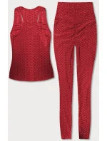 Súprava športového topu a legín v červenej farbe (YW88037-5)