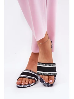 Vzorované Ploché Dámské Pantofle Černé model 21689579 - Boto