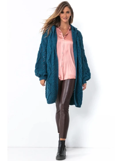 Dámský kardigan model 18714906 tm. modrý - Fobya