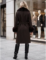 Płaszcz damski z odpinanym  brązowy model 22404904 - FashionStreet