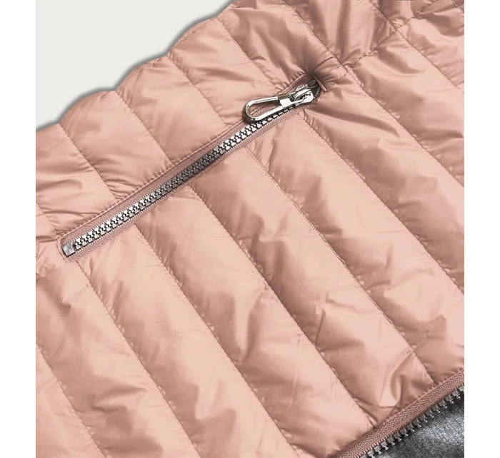 Růžová dámská bunda s kapucí model 16143335 - LHD Růžová dámská bunda s kapucí model 16143335 - LHD