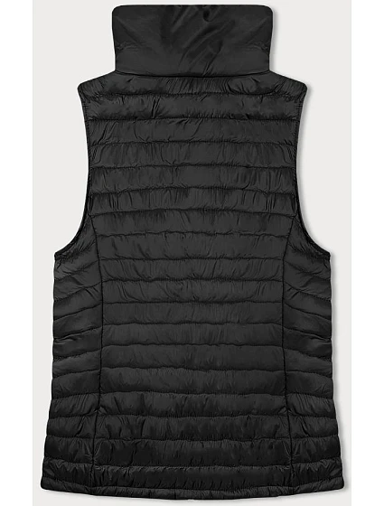 Tenká černá dámská vesta se stojáčkem model 18823234 - J.STYLE Tenká černá dámská vesta se stojáčkem model 18823234 - J.STYLE